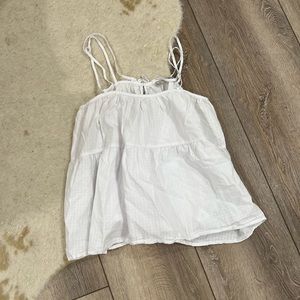 Everlane The Billow Cami Babydoll Tank Top Blouse - White